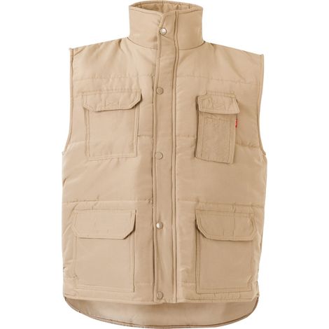 CHALECO MULTIBOLSILLO ACOLCHADO BEIGE ARENA XL