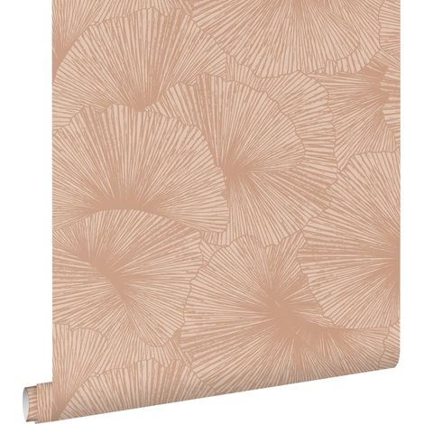 papier peint effet 3D feuilles rose terracotta  - ESTAhome (1/5)