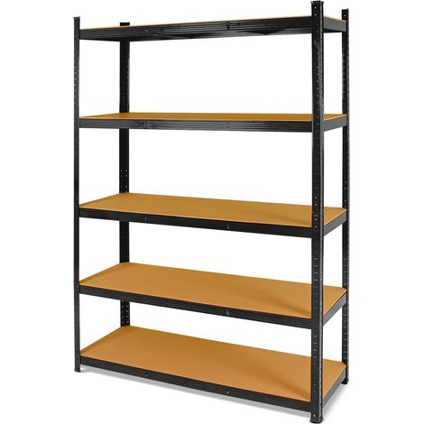 Brace 90 - Scaffale per carichi pesanti, in metallo e MDF, con 5 ripiani regolabili 180x90x40 cm