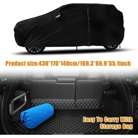 Housse de voiture d'hiver imperméable Protection 6 couches contre UV, pluie et neige Ouvertures zippées pour accès facile 430 x 170 x 140 cm (1/5)