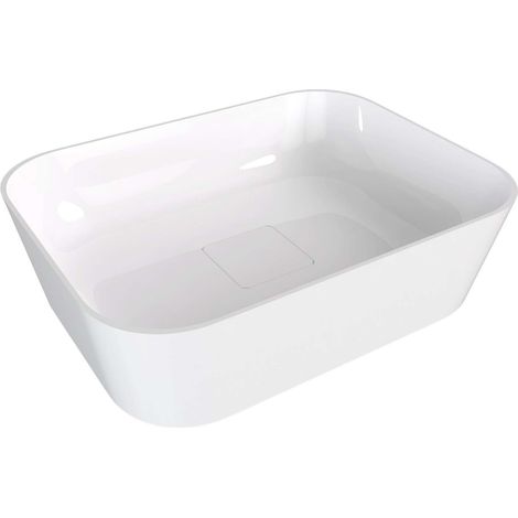 Polysan Banera - Lavabo sobre encimera 50x35 cm, sin rebosadero, sin orificio para grifo, blanco 14596 (1/5)