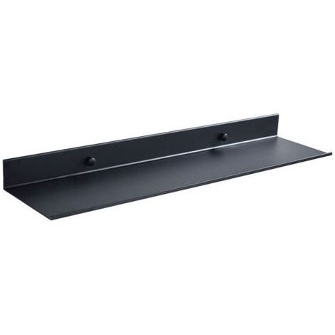 Tablette de salle de bain en aluminium noir 30x12cm – Étagère flottante pour cosmétiques et accessoires – Installation facile (1/5)