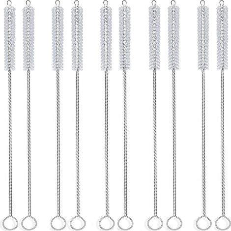 Brosses de nettoyage pour pailles, goupillons en nylon de 25 cm (10 pouces), lot de 10. (1/5)
