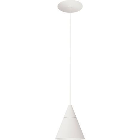 Zoe Suspension Recessed - Lampada a Sospensione Conica LED 7W, 38º, 2700K, Finitura Bianco Opaco, CRI90, UGR19 - Beneito & Faure
