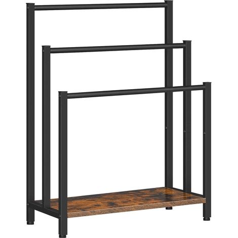 Handtuchständer freistehend 3 60 x 28 x 81 cm Dunkelbraun Schwarz (1/5)