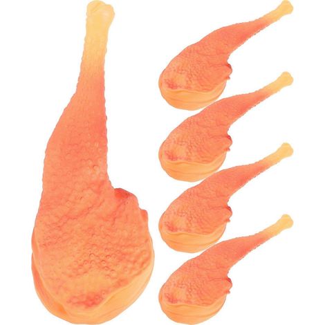 Lot de 5 jouets à mâcher en forme de cuisse de poulet pour animaux de compagnie, jouet sonore pour chien et jouet pour nettoyer les dents du chien (1/4)