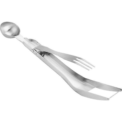 Outil de découpe de pastèque avec fourchette à fruits 2 en 1 - Trancheuse à melons - Ustensiles de cuisine (1/4)