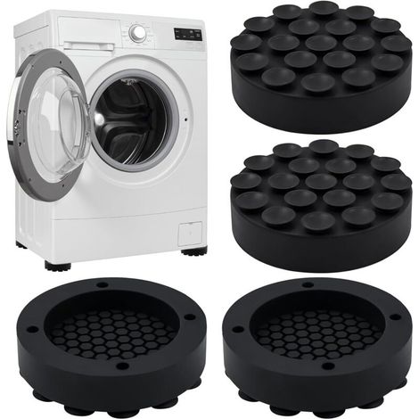 Lot de 4 amortisseurs de vibrations pour machine à laver. pieds en caoutchouc. amortisseurs de vibrations. coussinets anti-vibrations pour machine à laver et sèche-linge (1/5)