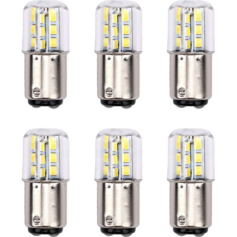 Lot de 6 ampoules LED BA15D pour bateau, 3 W, 300 lm, dimmables, 24 LED SMD 2835, éclairage marin pour bateau, yacht, kayak, remorque, machine à coudre, blanc 6000 à 6500 K (1/5)