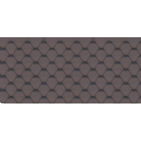Tejas bituminosas Hexagonal Rock, de color marrón - la techumbre bituminosa 3 m2 - Timbela H-BROWN