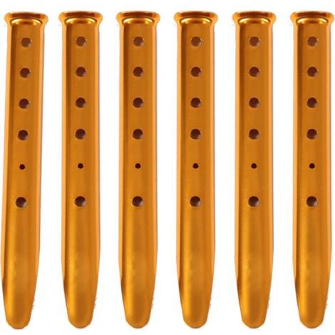 APEX Zeltnägel 31 cm Aluminiumlegierung Sandheringe 6 Stück für Wanderzelte, Markisen, Planen (Orange) (1/5)