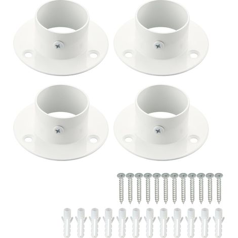 Lot de 4 Supports de tige, Acier inoxydable, Réglable, Base épaissie, Pour armoire rideau douche séchoir