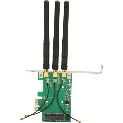 Carte d'extension PCIE pour ordinateur de bureau avec 3 antennes, adaptateur Mini PCIE vers PCIE pour cartes réseau (1/5)