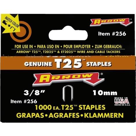 Agrafes Rondes T25 Boîte De 1000 Agrafes Longueur Pattes 11 Mm - Arrow
