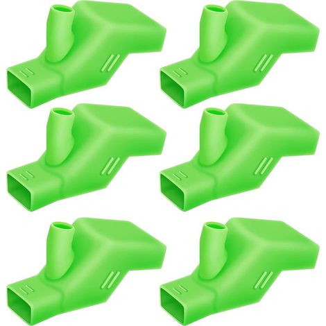 Lot de 6 rallonges de robinet en silicone pour le lavage des mains des enfants et des tout-petits, vertes. (1/5)