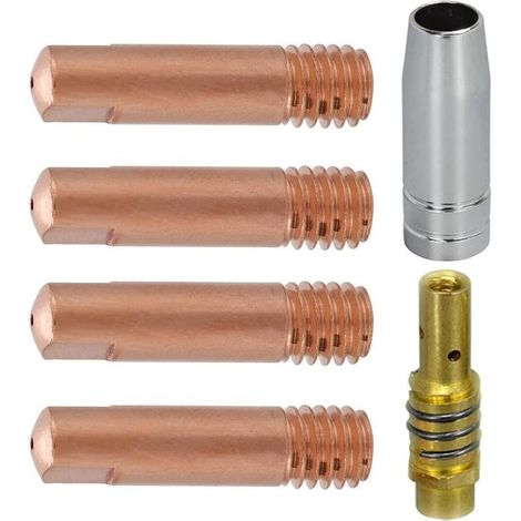 Lot de 6 Embouts de Contact MB15 15AK 0,8 mm M6 et Porte Embouts pour Torche de soudage MB15 15AK MIG (1/5)