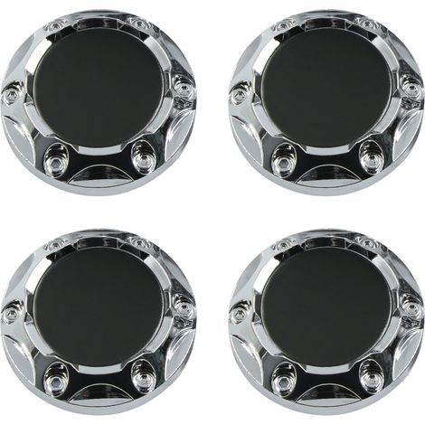 68-mm-Radkappen, silberfarben mit schwarzen Aufklebern, 4er-Set (1/3)