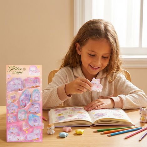 Cartoon 3D Rocking Stickers - Various Cute Shapes and Soft Colors for Journal Decoration and Children's 3D Rocking Stickers (02) -- BIEMMEDUE (1/5)