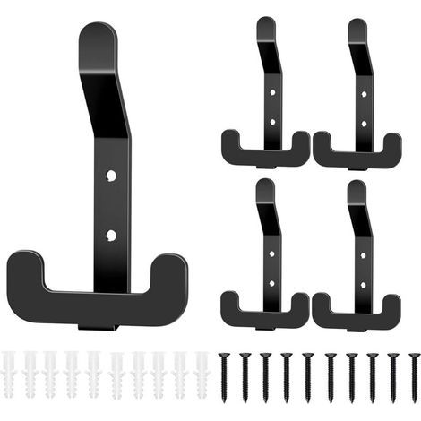 Porte Manteau Mural Patères Acier Inoxydable Porte Manteaux 5 Crochets Noir Porte Manteaux Crochet Mural pour Chambre Salle de bain Cuisine (1/4)