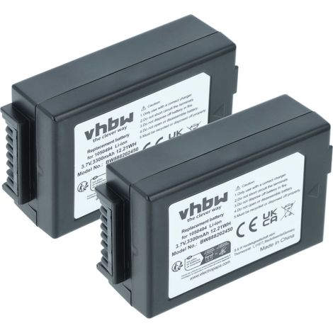 vhbw 2x batteria compatibile con TEKLOGIX G2 G1, 7525, 7525C, 7527 computer portatile scanner (3300mAh, 3,7V, Li-Ion)