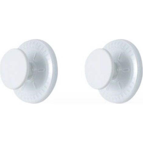 White 2-Piece Round Wall Hooks 3.3 x 6.4 cm, High-Quality Plastic with Strong Suction Cup, Adhesive Wall Hook for Towels, Bathrobes, and Coats - No Drilling or Screws Required (1/5)