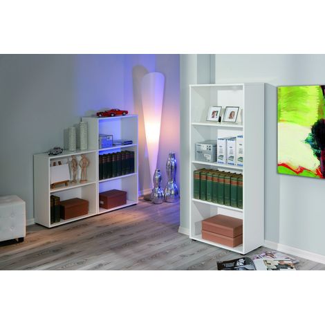 Libreria 60x30x145 cm bianco opaco con quattro ripiani - Cipro