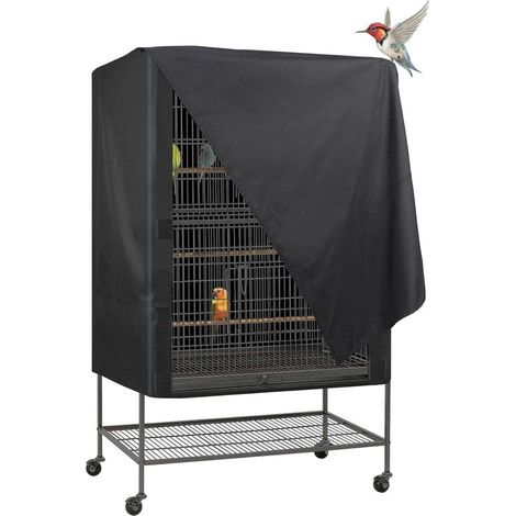 Housse de Cage Good Night Noire S pour Oiseaux et Petits Animaux, Protection Solaire Confortable et Respirante (1/5)