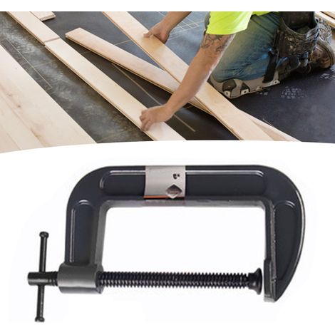 Serre-joint en C de 7,6 cm (3 pouces), haute résistance, en fonte, outil de serrage pour le travail du bois, atelier à domicile, garage, atelier, projets industriels (1/5)