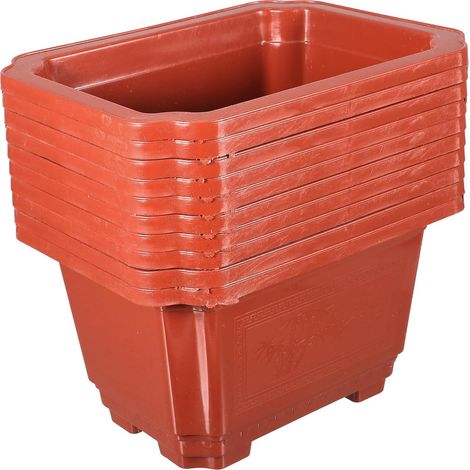 Lot de 10 Pots à Bonsaï Rectangulaires 190Mm, Légers et Pratiques pour Balcon et Plantes D’Intérieur (1/5)