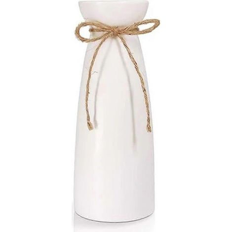 Grand vase à fleurs en céramique blanche, vase décoratif moderne pour mariages, fêtes et centres de table.