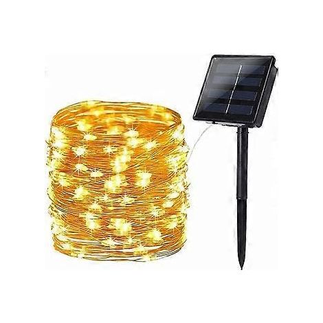 Guirlande Lumineuse Solaire Extrieure, 200 Led Lampe Solaire Lampe Solaire Extrieure tanche Lumires Dcoratives, Blanc Chaud Bf