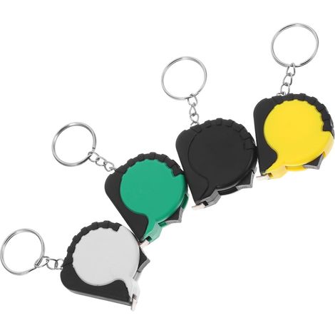 4 mini mètres ruban, acier/ABS, rétractable, pour porte-clés (1/5)