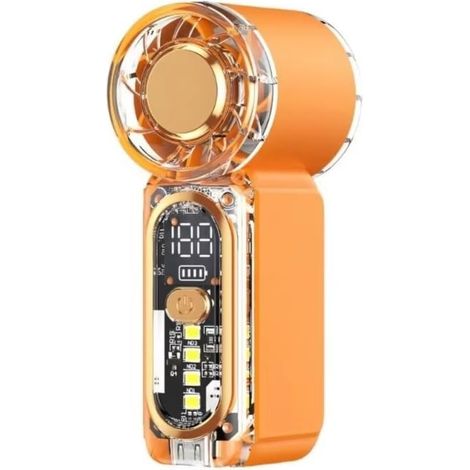 Mini ventilateur portable rechargeable par USB haute vitesse (orange) (1/5)