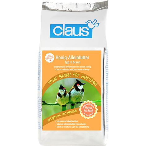 Honig-Alleinfutter III brun - nourriture molle au miel pur pour toucans, chipeaux, étourneaux et autres se nourrissant d'insectes et de baies 500g