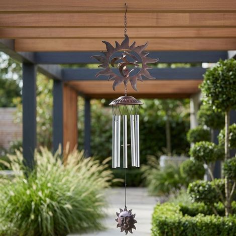 Artisan Rusty Sun Garden Windchime (1/2)