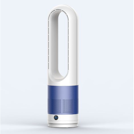 Ventilateur tour sans pales, 60 cm, avec télécommande, 8 vitesses, ventilateur de table/sur pied, ventilateur portable silencieux,bleu (1/5)