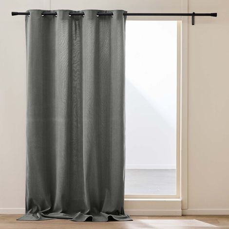 Rideau Isolant en Velours Côtelé "Madison" 140x260cm Anthracite