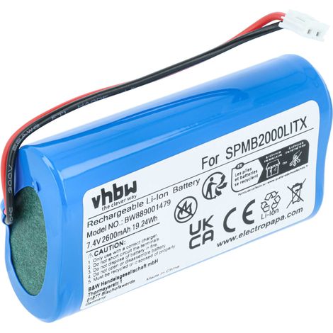 vhbw batteria compatibile con Spektrum trasmettitore DX7S, DX8, DX9 telecomando remote control (2600mAh, 7,4V, Li-Ion)