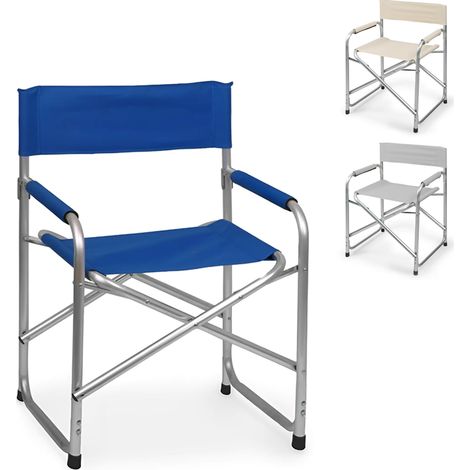 Silla de tela y aluminio ONSHORE plegable Textilene 55x57x82cm  Color: Gris