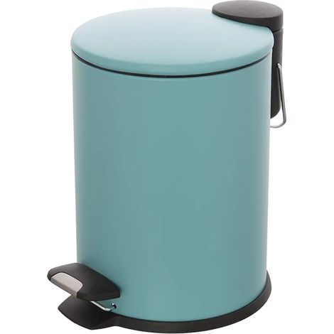 Pattumiera bagno in acciaio acquamarina con pedale e coperchio slim 3 lt (1/5)