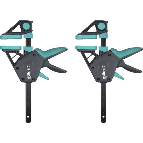 wolfcraft - Kit de 2 Serre-Joints à une main PRO - Ouverture jusqu'à 150 mm - Force de serrage max. 150 kg - réf. 8675060