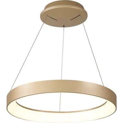 Inspired Mantra Niseko Anillo Colgante 45cm 30W LED, 3000K-6000K Ajustable, 2100lm, Control Remoto, Oro, 3 años de Garantía (1/5)