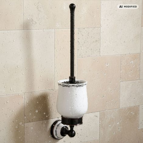 Brosse WC PaulGurkes Noir Rétro Nostalgie avec Bordure (1/3)
