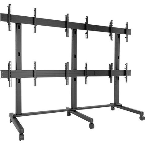 Support mobile pour mur vidéo - CHIEF LVM3X2U-B - 3x2 (jusqu'à 6 écrans) - Micro-réglage 19 mm - Roulettes à roulement doux