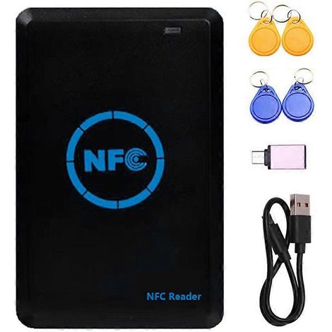 Lecteur/graveur de puce NFC 5 bandes + porte-clés 2x CUID/UID 125K 13,56M Copieur HID Duplicateur d'étiquettes Clonage d'identification IC Porte-clés (1/5)