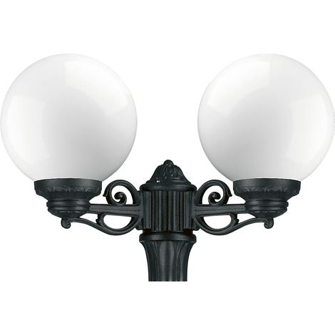 Luminaria para poste 2 brazos INDURA GLOBO IP55 E27 2x70W 400mm Negro