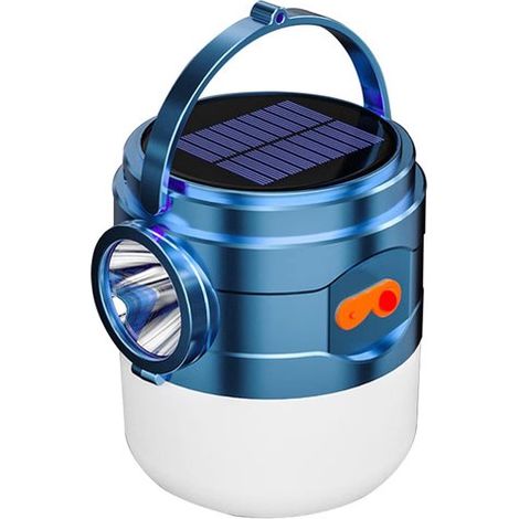 Lampada di emergenza a LED ad energia solare per uso esterno, funzione di ricarica USB, due sorgenti luminose, torcia, luce bianca, impermeabile, ideale per il campeggio. (1/5)