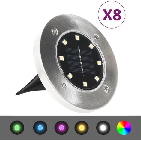Solar-Bodenleuchten 8 Stk. LED RGB-Lichtfarbe