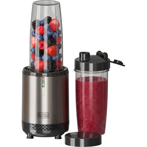 Black+Decker - Frullatore personale 1000W 700 ml 2 bottiglie portatili Tritan Lame inox 304 Tritura ghiaccio Lavabile in lavastoviglie Base antiscivolo Finitura anti-impronta (1/5)