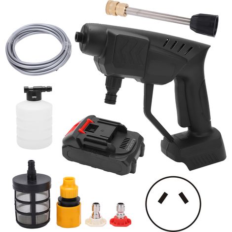 Lanceur d'eau haute pression sans fil, pistolet portable mini avec batterie lithium 80-240V AC, 5 batteries, fiche AU, outil de nettoyage puissant (1/5)